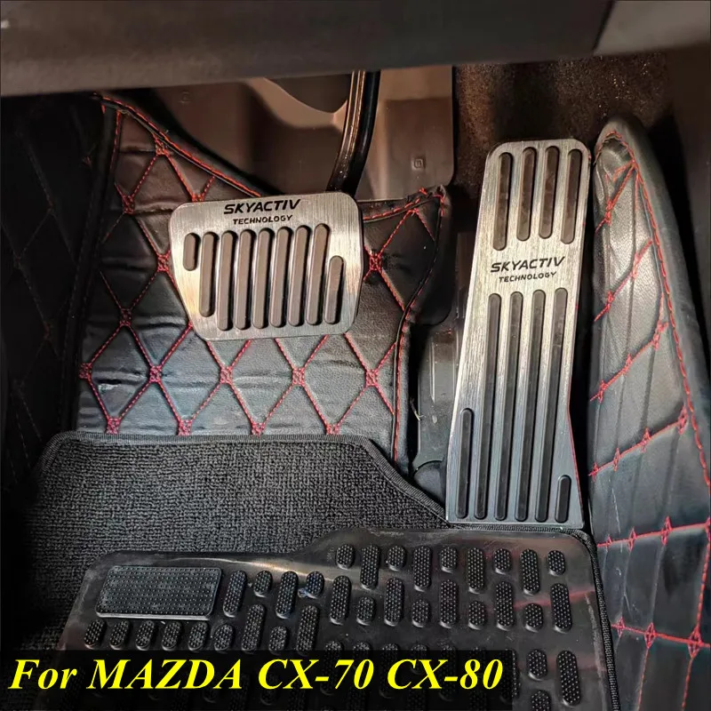 

For Mazda CX-70 CX-80 2024 2025 Accessories Car Aluminum Accelerator Pedal Brake Pedal Cover Pad Case Non-Slip Wear-Resistant