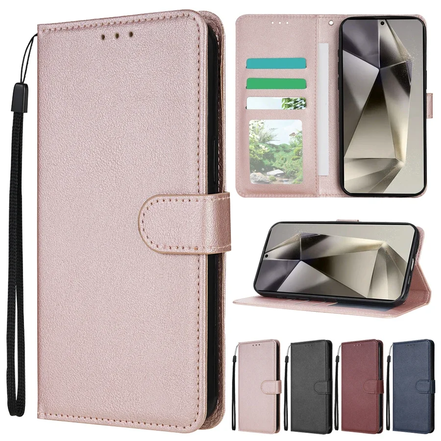 Wallet Card Magnetic Flip Leather Case For Samsung Galaxy S24 Ultra S23 Plus S22 S21 S20 FE A05s A14 A15 A24 A34 A35 A53 A54 A55