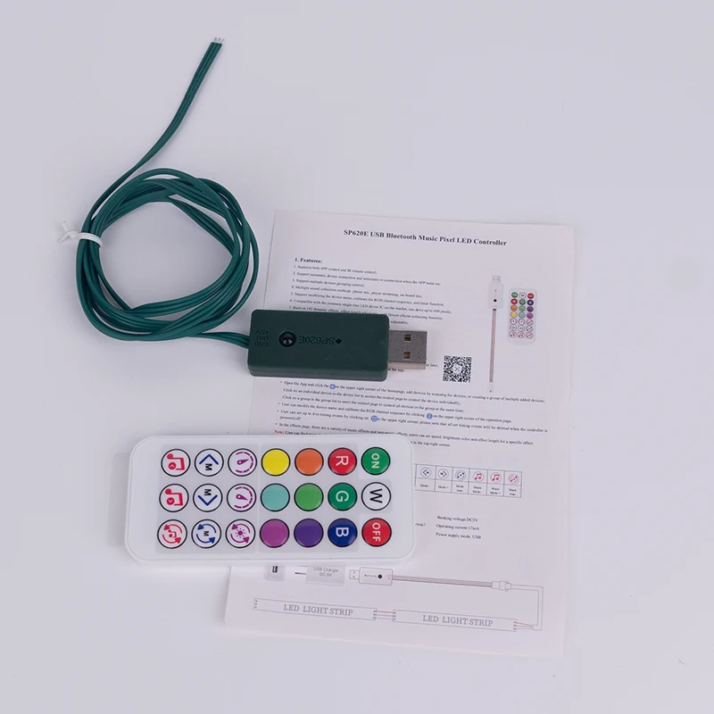 SP620E USB Plug WS2812B Mini Bluetooth Music App Controller IR 21 tasti per WS2812 WS2811 pixel indirizzabile LED Strip Light DC5V