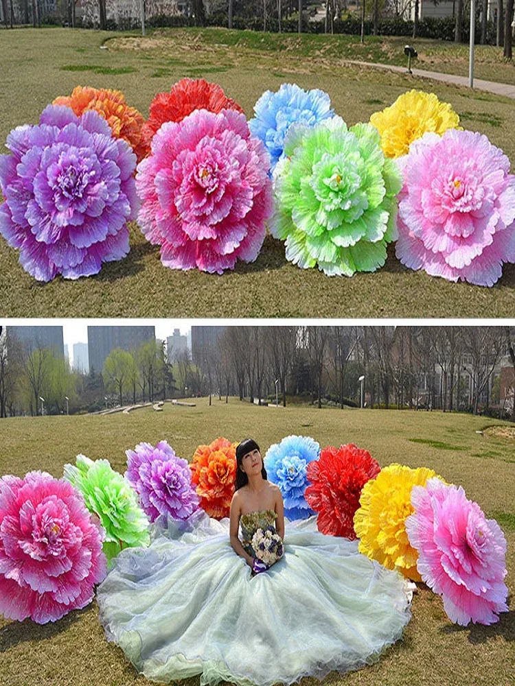 1pcs 70cm Retro Chinese Peony Flower Umbrella for Children Kids Dance Performance Props Wedding Decoration