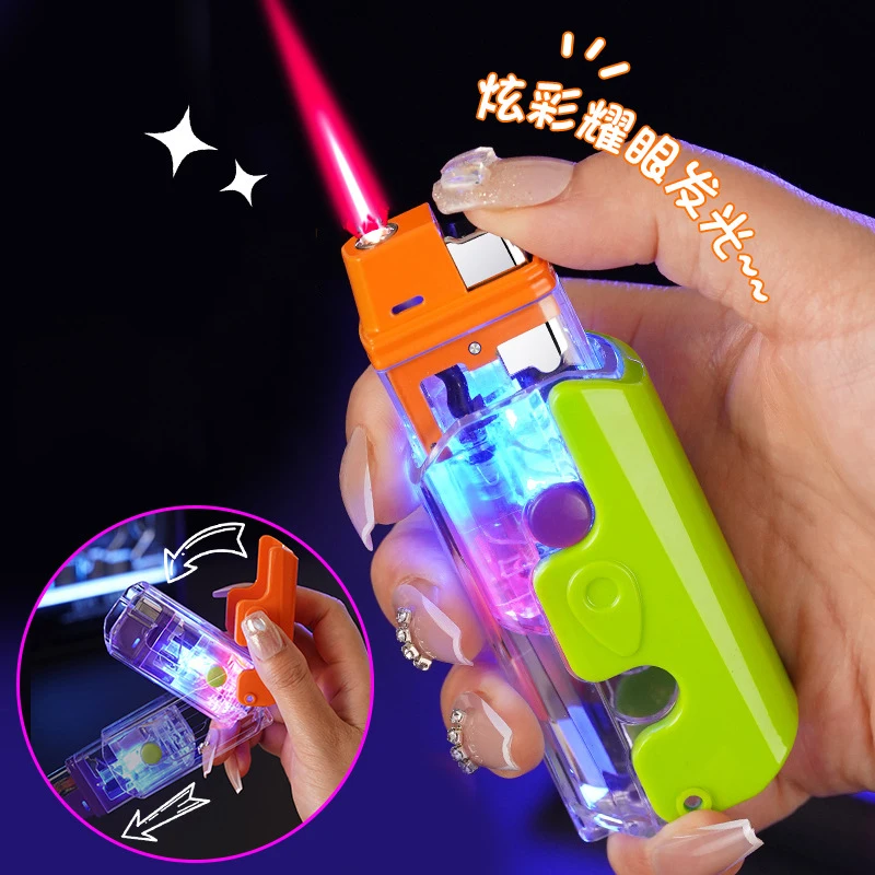 Internet celebrity colorful glowing inflatable radish lighter with smooth decompression and transparent body visible air chamber