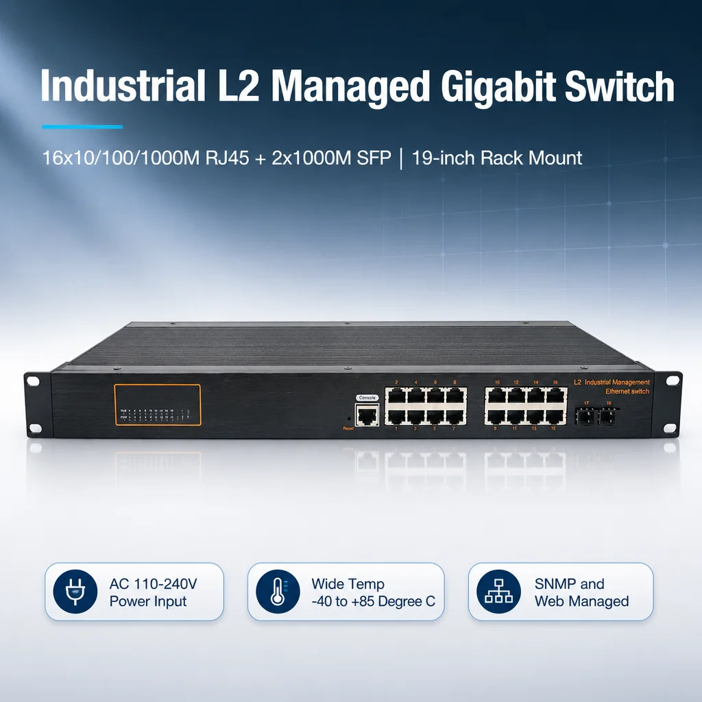 Network Switch Rack Mount 1U - 산업용 랙 마운트 방식의 관리형 기가비트