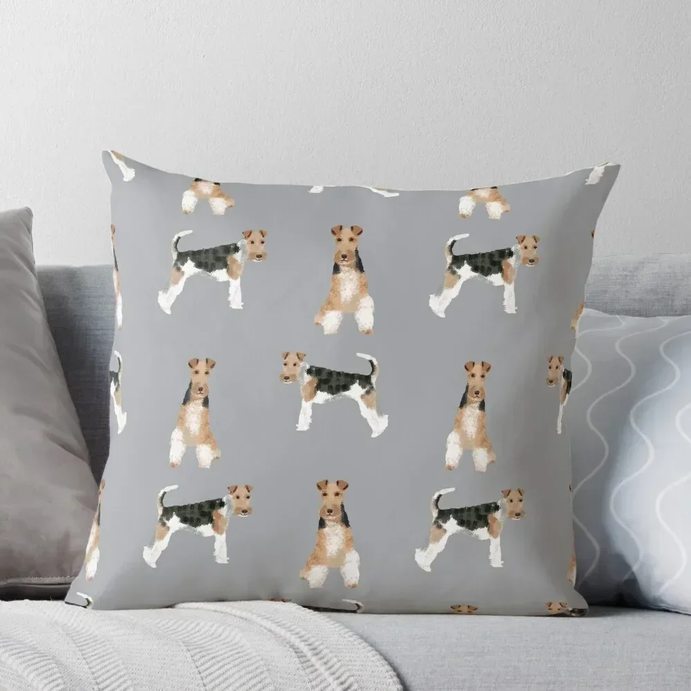 Wire Fox Terrier dog breed gifts pure breed dog lover Throw Pillow Marble Cushion Cover Decorative pillowcase pillow