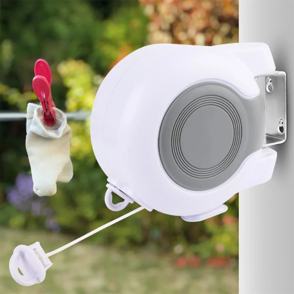 13m Double Line Outdoor Indoor Windproof Clothesline Retractable Clothesline Flexible Length Adjustable Clothesline Laundry Rope