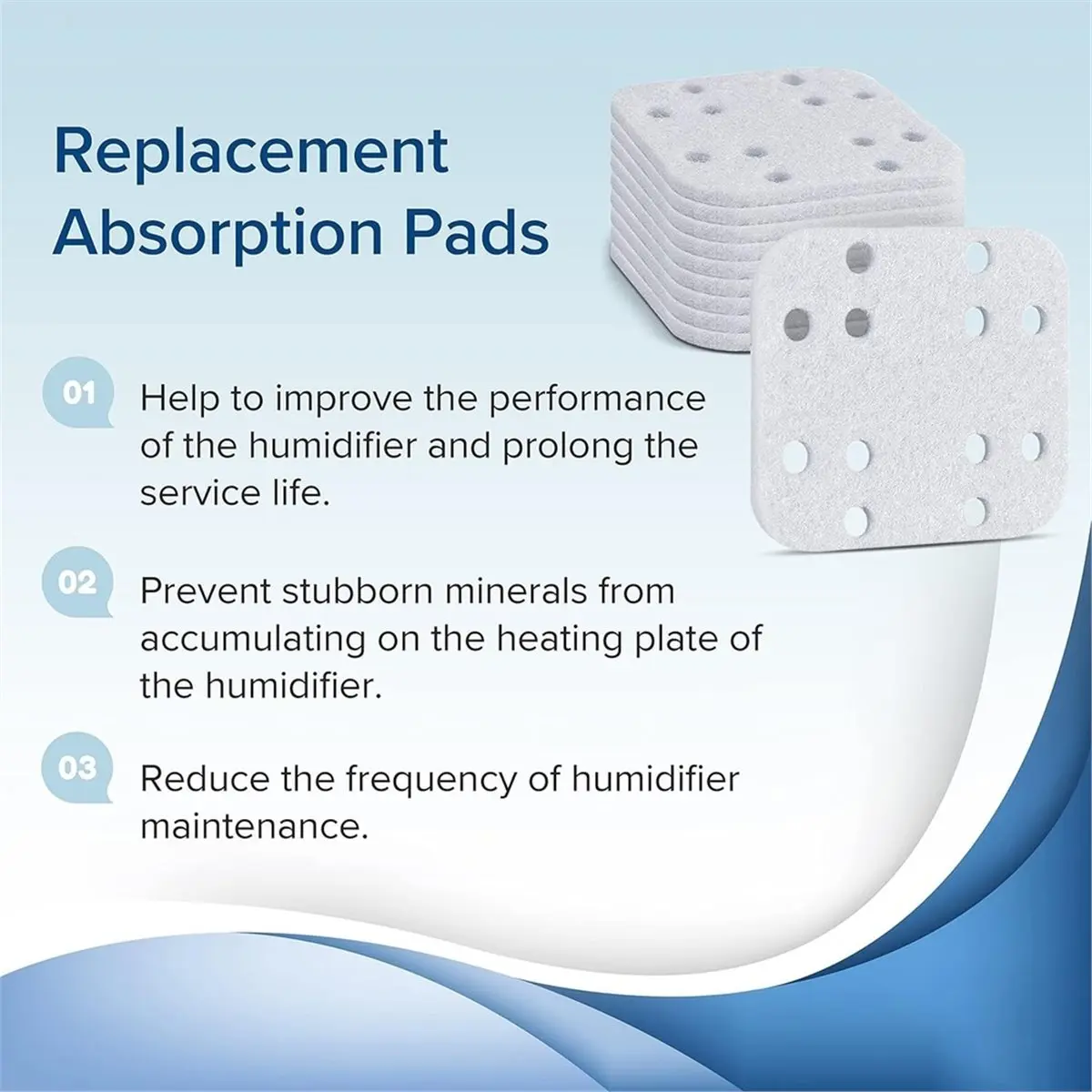 (A02R] Humidifier Replacement Filters 20-Pack, Mineral Absorption Pad,for LV600S,LV600HH,Capture Fine Particles in Water Tank