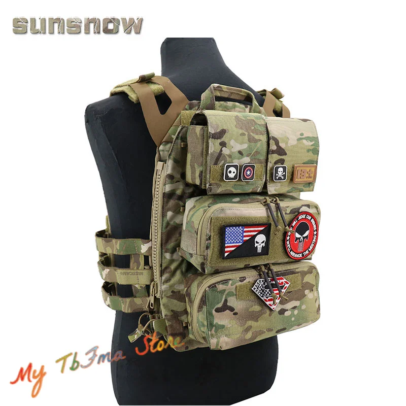 SUNSNOW New Tactical Zip-On Panel Zipper Back Panel Attachment Pouch Storage Bag For JPC 2.0 AVS Vest