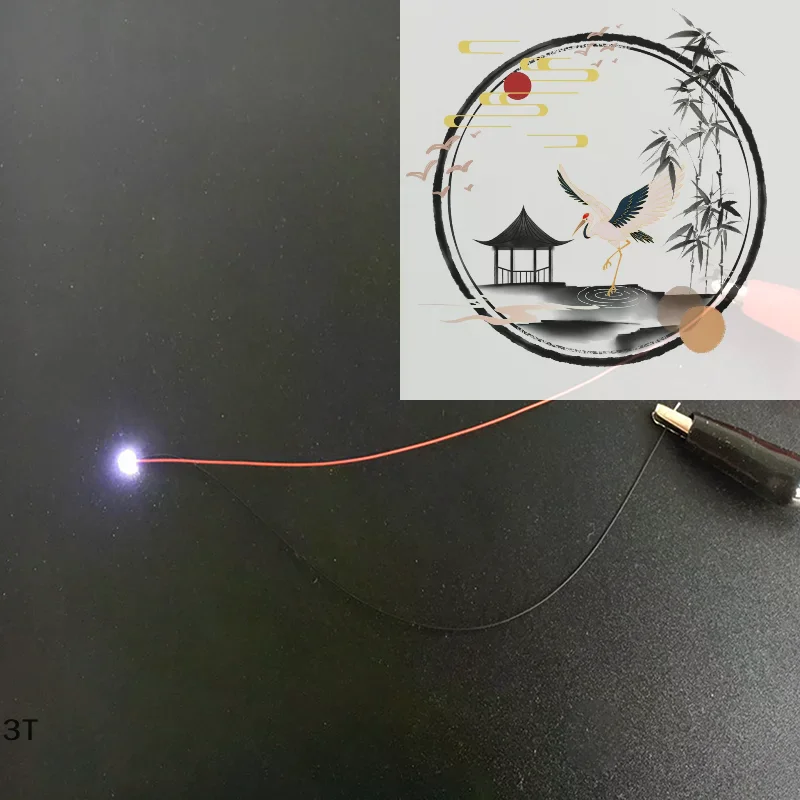 10pcs 0805 FLASHING LED SMD Lamp Wired Micro Litz Led Pre-soldered Chip Wired 30cm 3V Railway Model Toy Light DIY Leads Wires