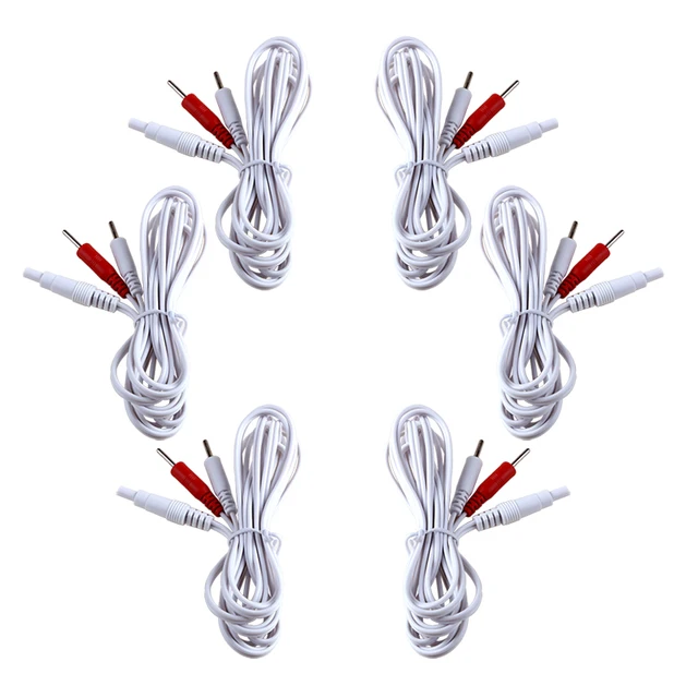 2mm igła typu 2way drut elektrodowy przewodzący kabel do urządzenia TENS stymulator mięśni cyfrowa maszyna akcesoria do masażu