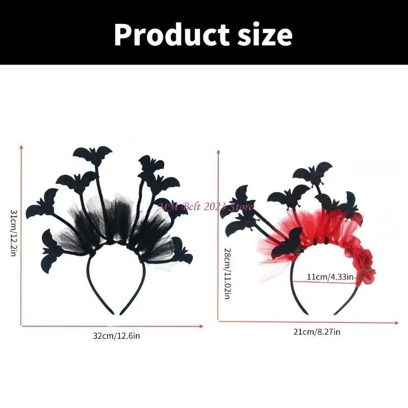 49me Twisty Bat Hairband for Women Kids Cosplay Party Props Headband Halloween Accessories Roleplay Party Hairhoop