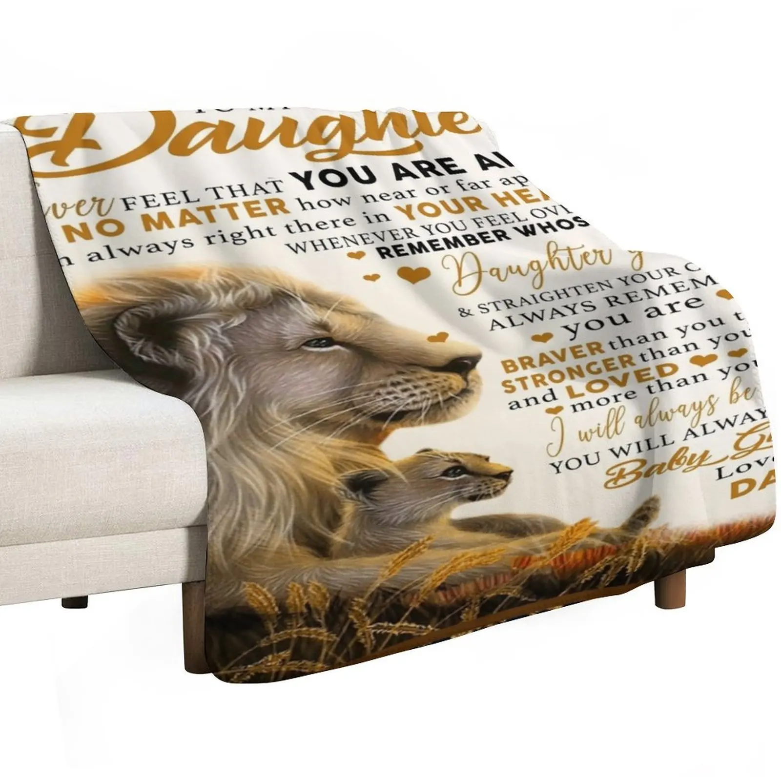 to my daughter never feel that you are alone no matter how near or far apart- love dad Throw Blanket Decorative Sofas Blankets