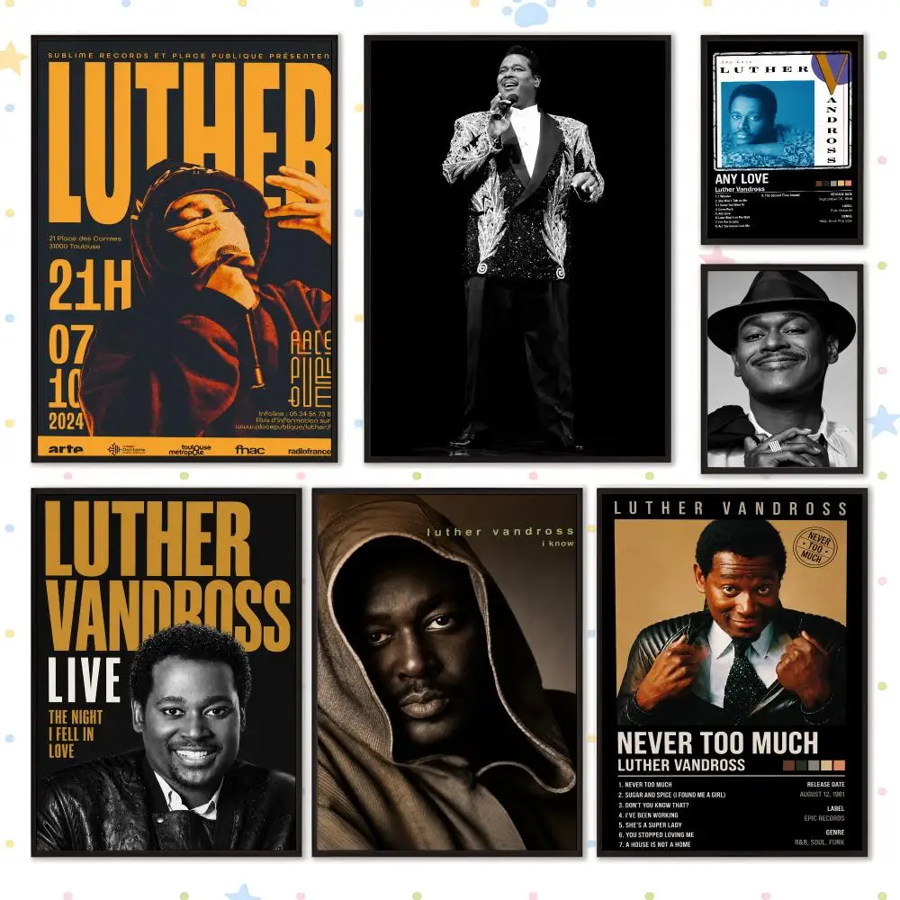 Music Soul Luther Vandross Poster HD Waterproof PP Self Adhesive Aesthetic Bedroom Dorm Gaming Room Home Decor Gift