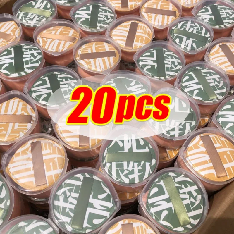 20 Stuks Foundation Cosmetica Puff Met Doos Xl/L Maat Nat Droog Gebruik Super Dikke Concealer Kussens Spons Make-Up Puffs Tool