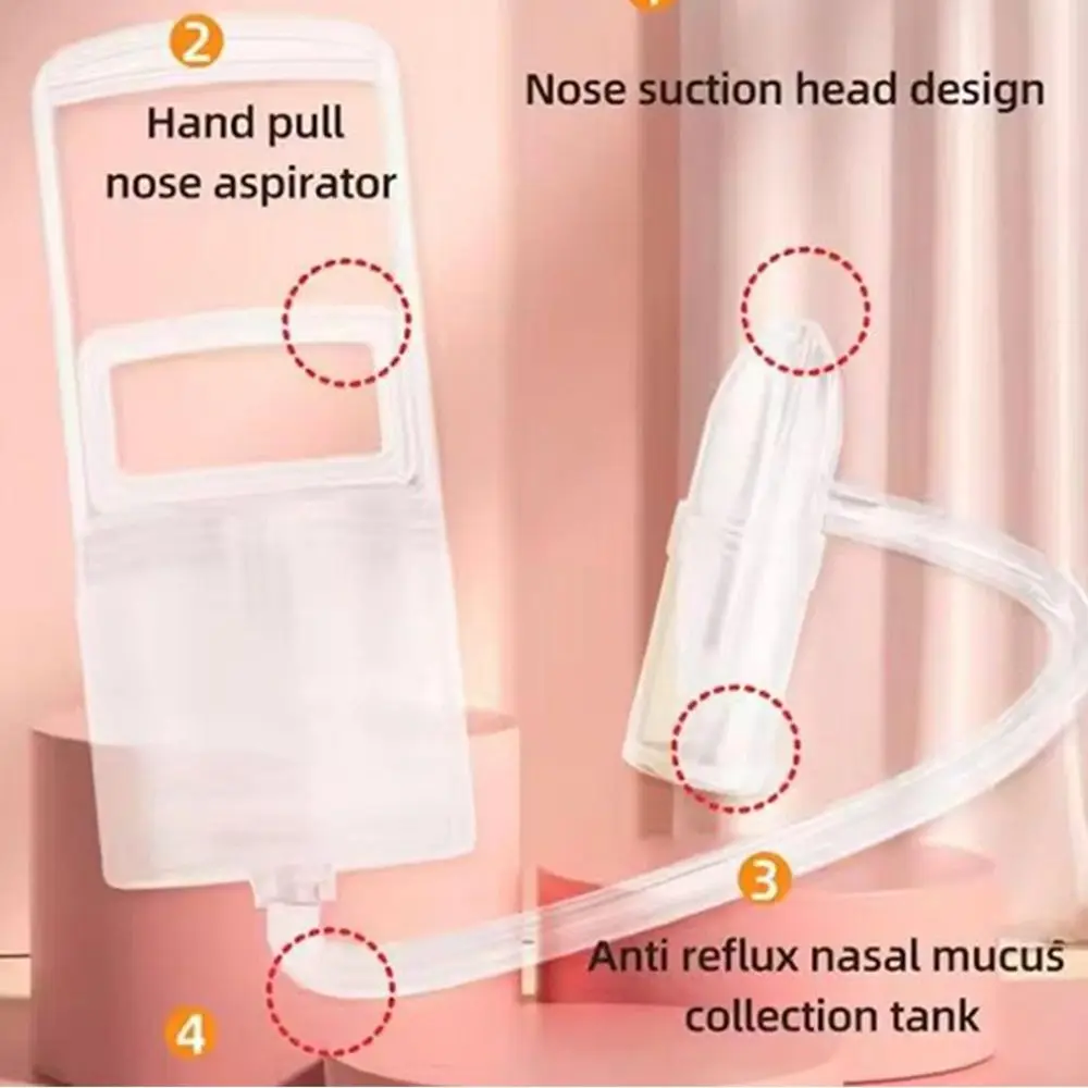 Congestion Relief Manual Toddlers Nasal Aspirator Removable Soft Silicone Mucus Cleaner Anti-backflow Nasal Irrigator Nose