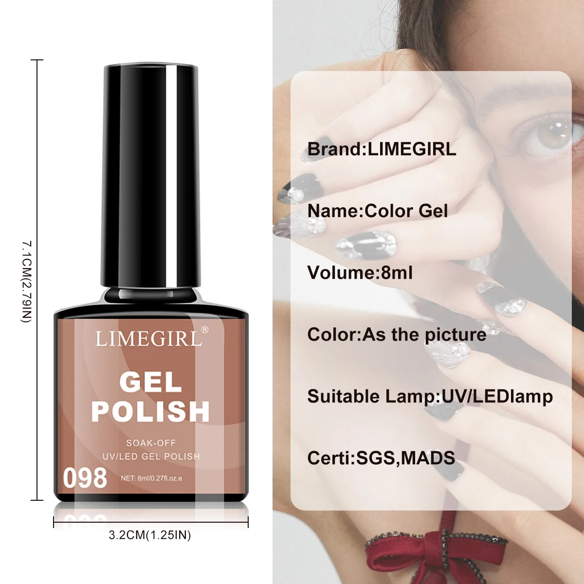 LIMEGIRL 12pcs Gel Nail Polish Kit Glitter Red Semi-Permanent Polished Gel Varn Nail Polish Soak Art UV Gel Varn Set