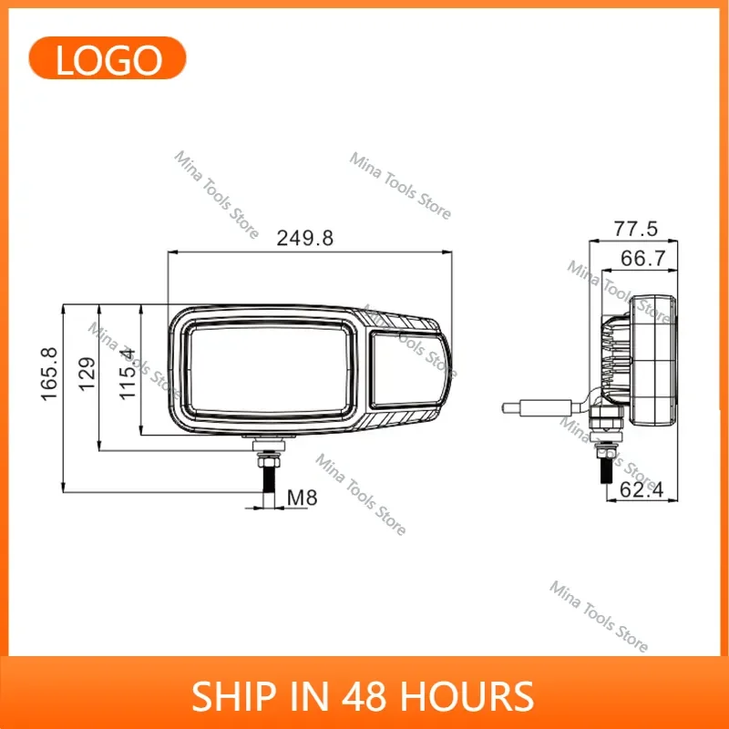 Wheel Loader ECE R149 LED Driving Light High Low Beam LED Headlight Tractor Lights Excavator for JCB Manitou view 2