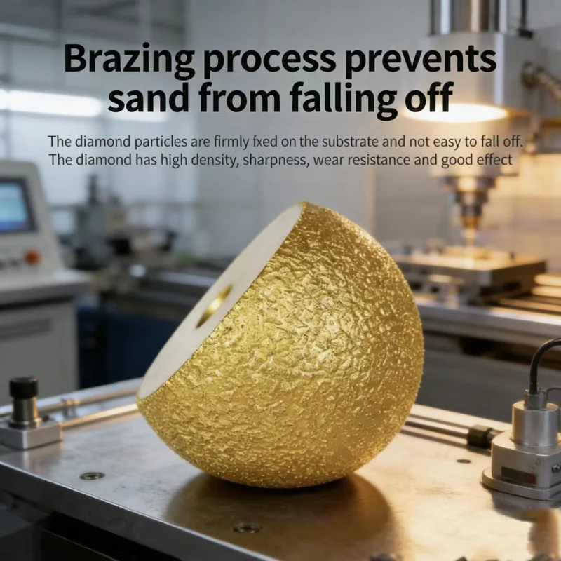 

M14 Brazed Diamond Mushroom Head Grinding Bit, Stone Hole Opener for Pebble Flower Pots, Polishing Tool for Granite & Marble