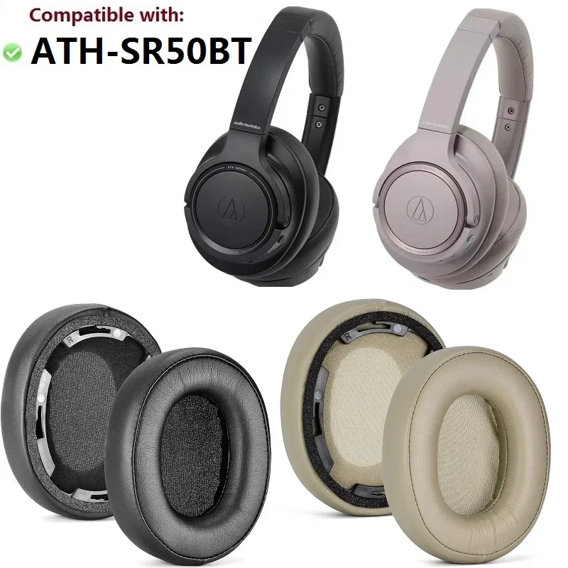 High quality Ear Pads Suitable For Audio Technica ATH-SR50BT ATH-SR50 BT Headset Replacement high quality Leather Ear covers Ear