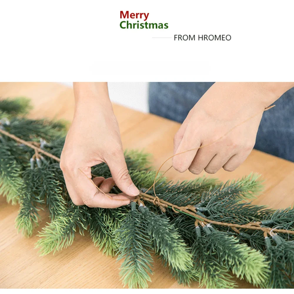 Artificial Christmas Pine Garland, Greenery Winter Garland Decor for Home, Wall, Porch, Table, Mantle, Indoor Outdoor Decoration