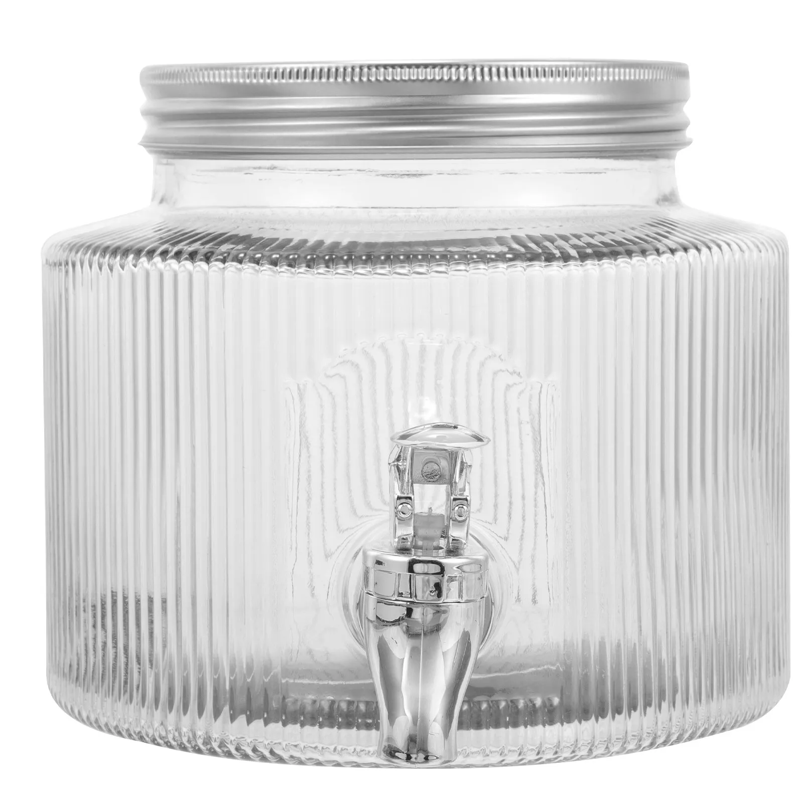 Glass Beverage Dispenser Jar 2.8L Glass Jar with Tap Drink Dispenser Storage Container for Iced Tea Lemonade Cocktails