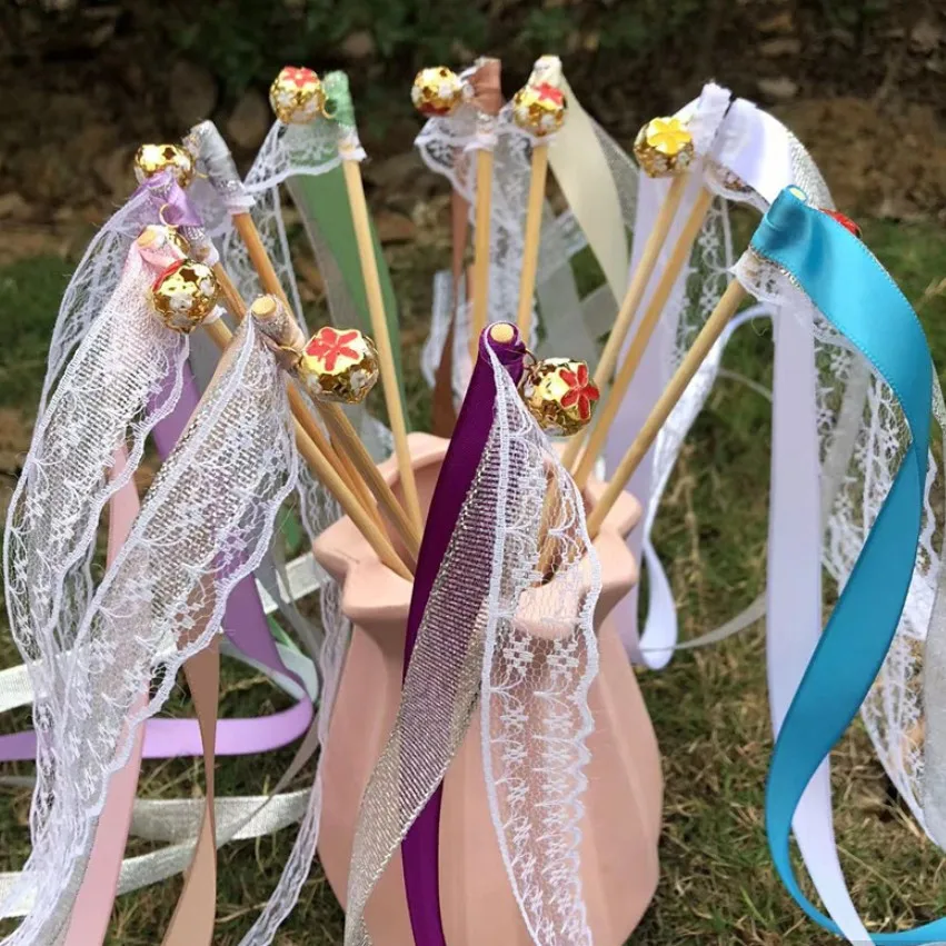 

100pcs multi-color fairy wand magic wand ribbon flower lawn wedding festival party atmosphere decoration supplies