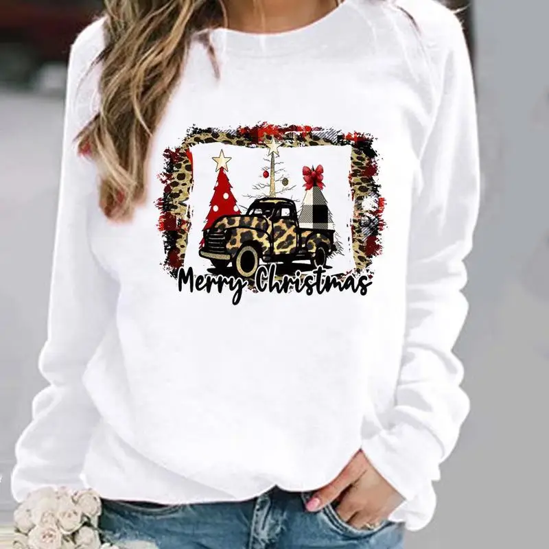 Merry Christmas Coffee Love Tree Style Pullover Women's Print Fashion Casual Hoodie Sweatshirt  Streetwear Women  Clothes