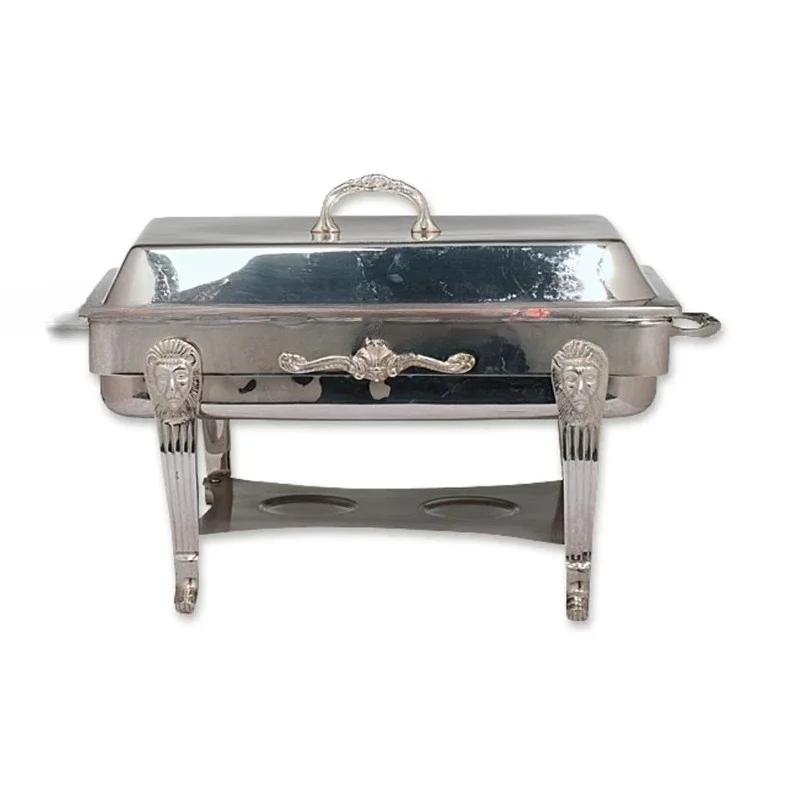 High quality silver rectangular hot pot, heater with lid hot sale
