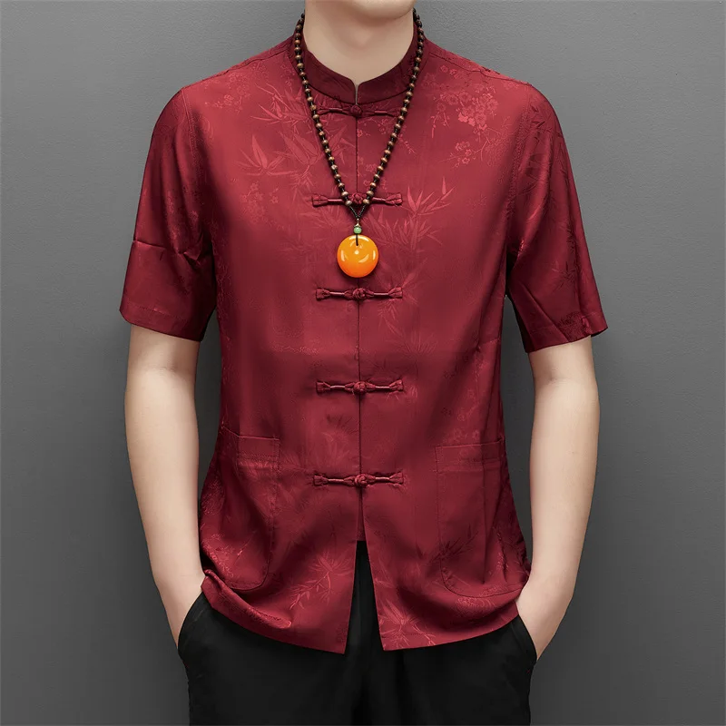 

Мужская летняя одежда для среднего возраста: рубашки с коротким рукавом, принтованные, не требующие глажки, для свадеб и торжественных мероприятий.