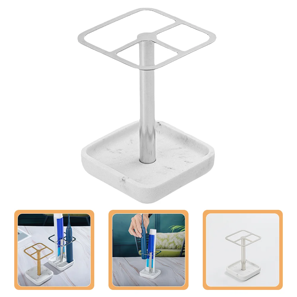 Toothbrush Electric Holder Rack Simple Worktop Silver For Shower Bathroom Toothbrushes