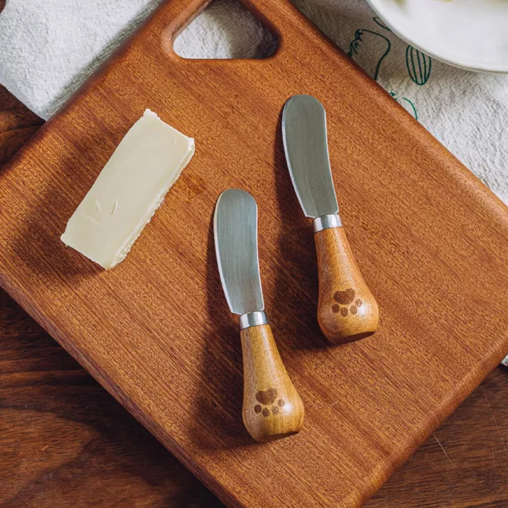 

Creative Standing Cheese Butter Cutter Knife Bear Cute Paws Painted Cream Toast Wooden Handle Spatula Kitchen Utensil Cutlery