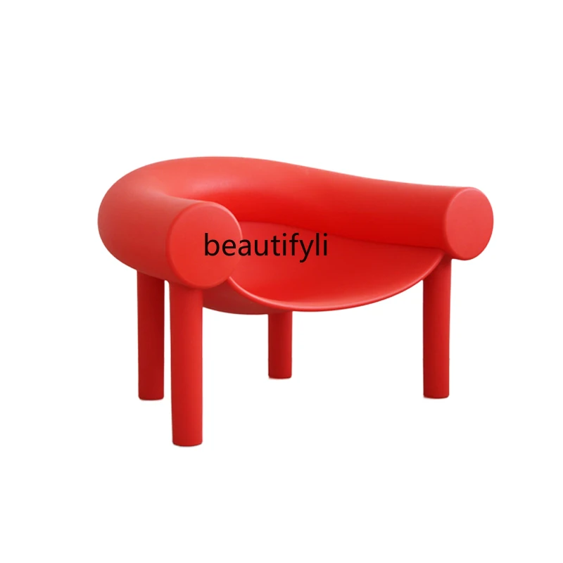 Customized Nordic Design Creative FRP round Tube Armrest Horseshoe Chair Modern Elephant Leg Armchair Leisure Chair