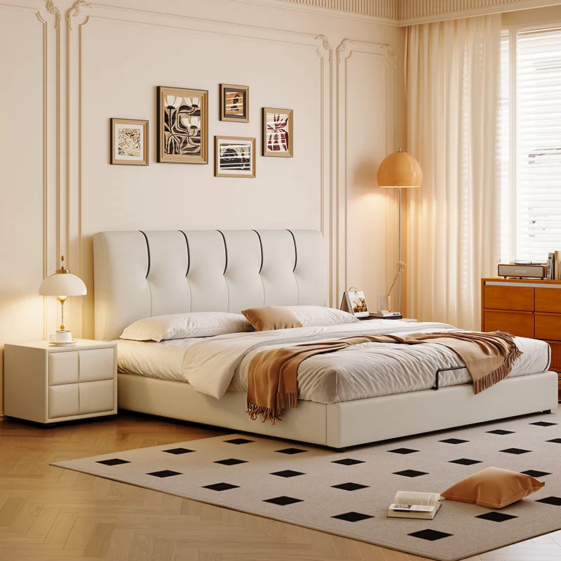 

Light luxury double bed Modern household comfortable simple bed frame 180×200 Fashion кровать двуспальная bedroom furniture