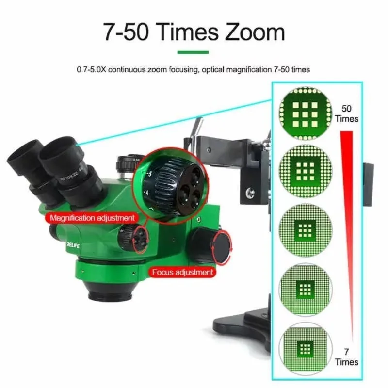 RL-M3T-STL2 Trinocular HD Stereo Microscope+SS-033 Light Source+0.5CTV Adapter+M-17 Touch Control 4K HD Came ra