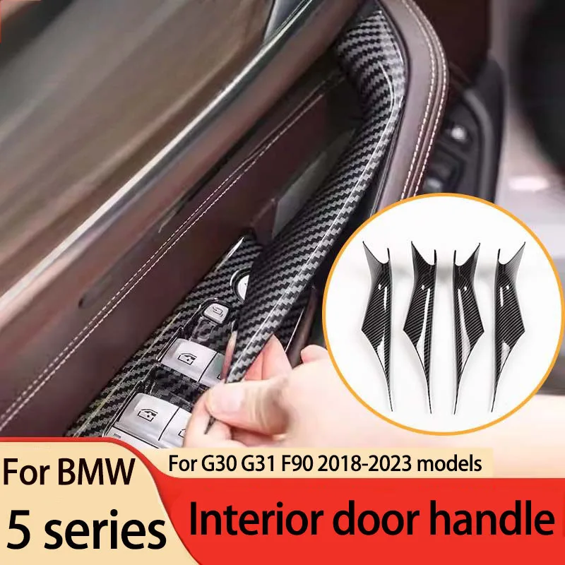 Convient pour les poignées de porte intérieures BMW Série 5 G30 G38 F90 M5 530i M Sport 540i, ensemble de protection 4 pièces