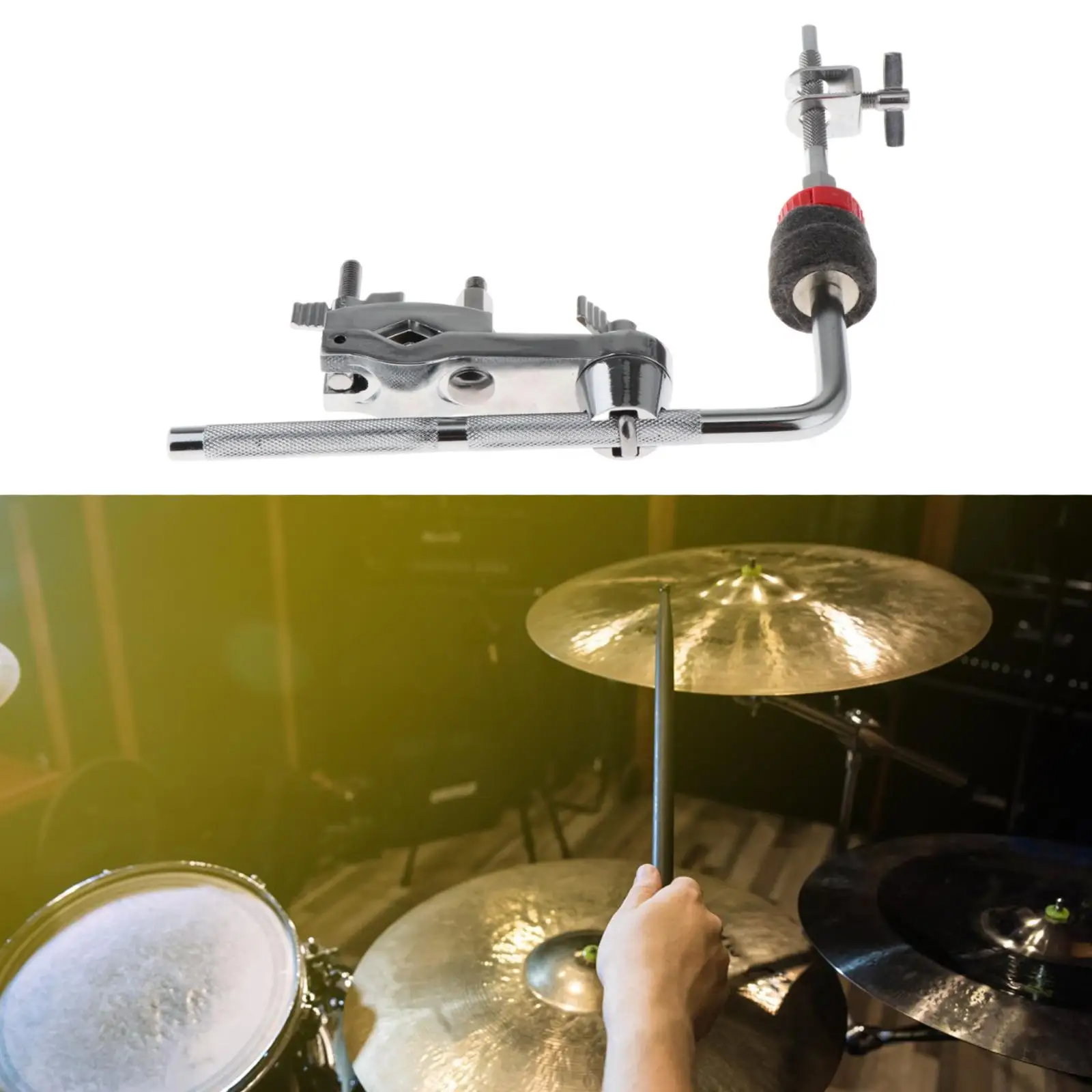 

Cowbell Mounting Holder Metal Extension Bracket Easy to Install Lightweight Heavy-duty Percussion Assembly Kit for Bass Drum