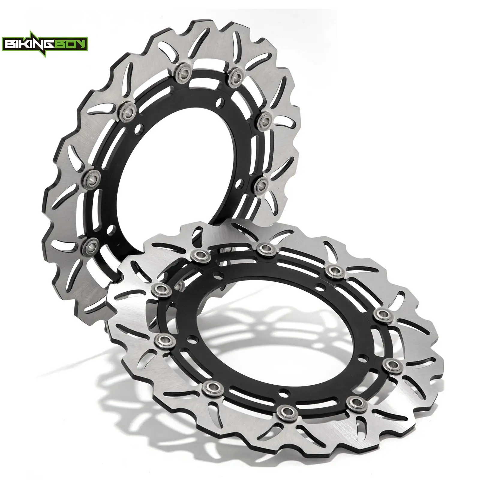 BIKINGBOY For Kawasaki Ninja H2 1000 15 16 17 18 19 20 21 ZX 1000 / Carbon 13in Front Brake Discs Disks Rotors Stainless Pair