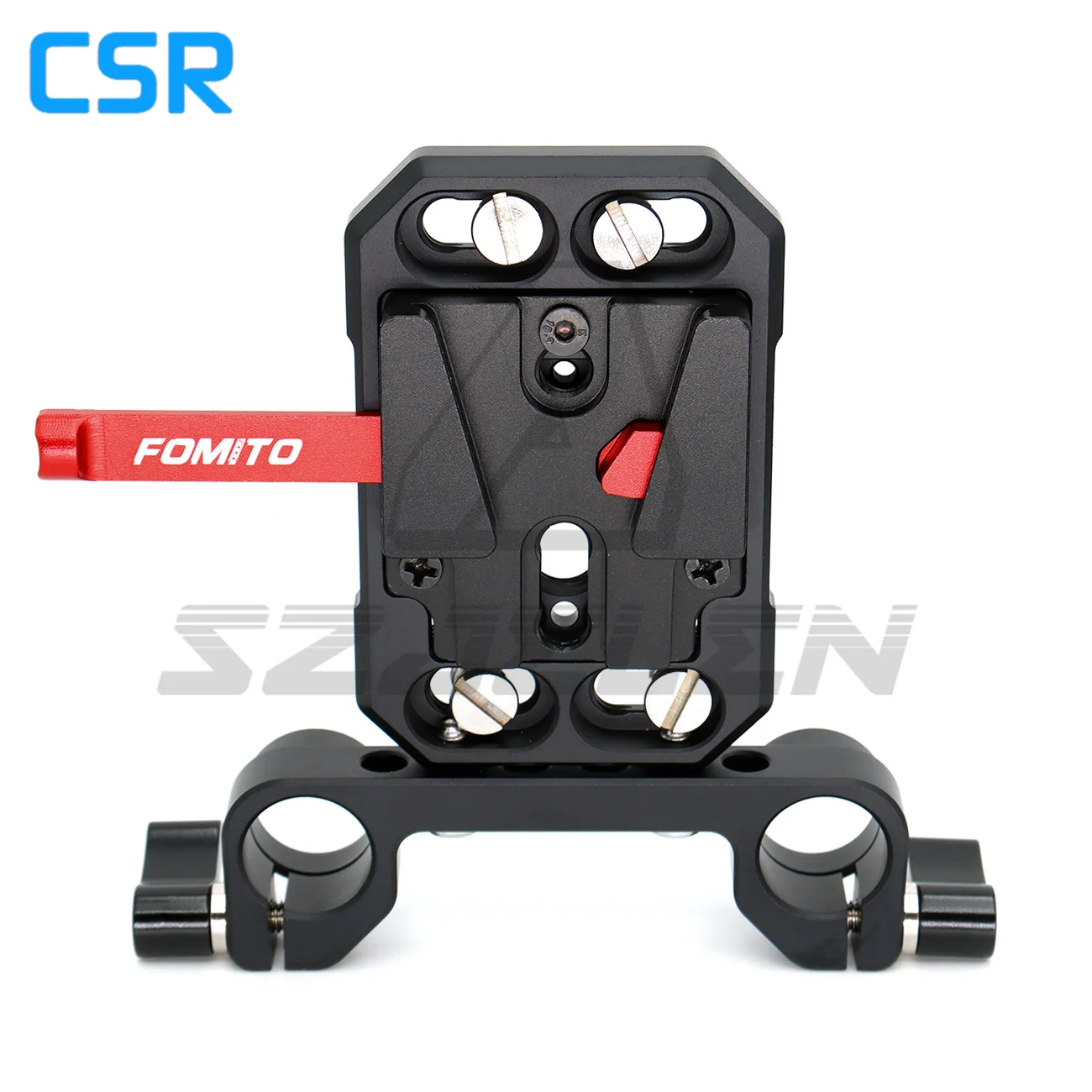 

V-Mount Locking Mounting Plate With 15mm Dual Pole Clamp Suitable for DSLR camera - Safety Battery Holder, Compatible With URSA