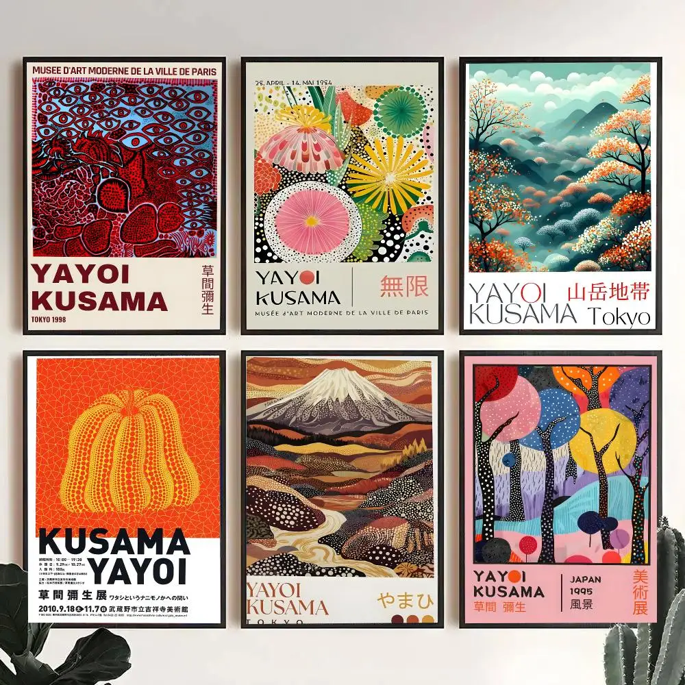 Y-Yayoi Kusama Art Poster Decorative Wall Art Stickers Mural For Home Living Room Hallway Decor Gift