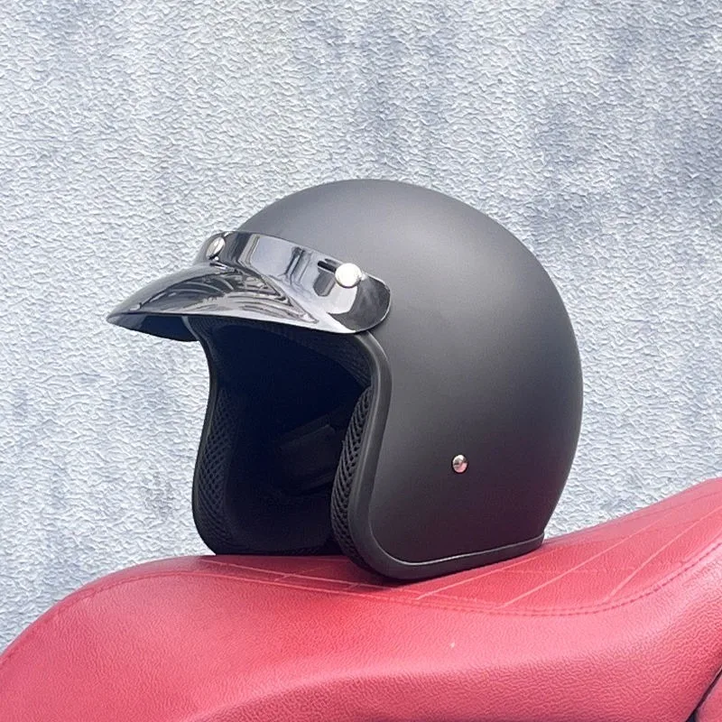 

Harley Style Vintage Motorcycle 3/4 Open Face Helmet DOT ECE Certified with Goggles Jet Style Half Helmet for Men and Women