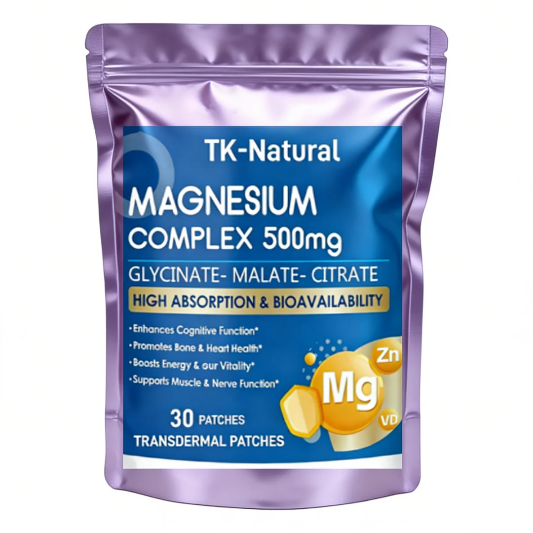 30 Patches Magnesium Complex Transdermal Patches Magnesium Malate, Citrate, and Glycinate for Bone, Heart & Muscle Support