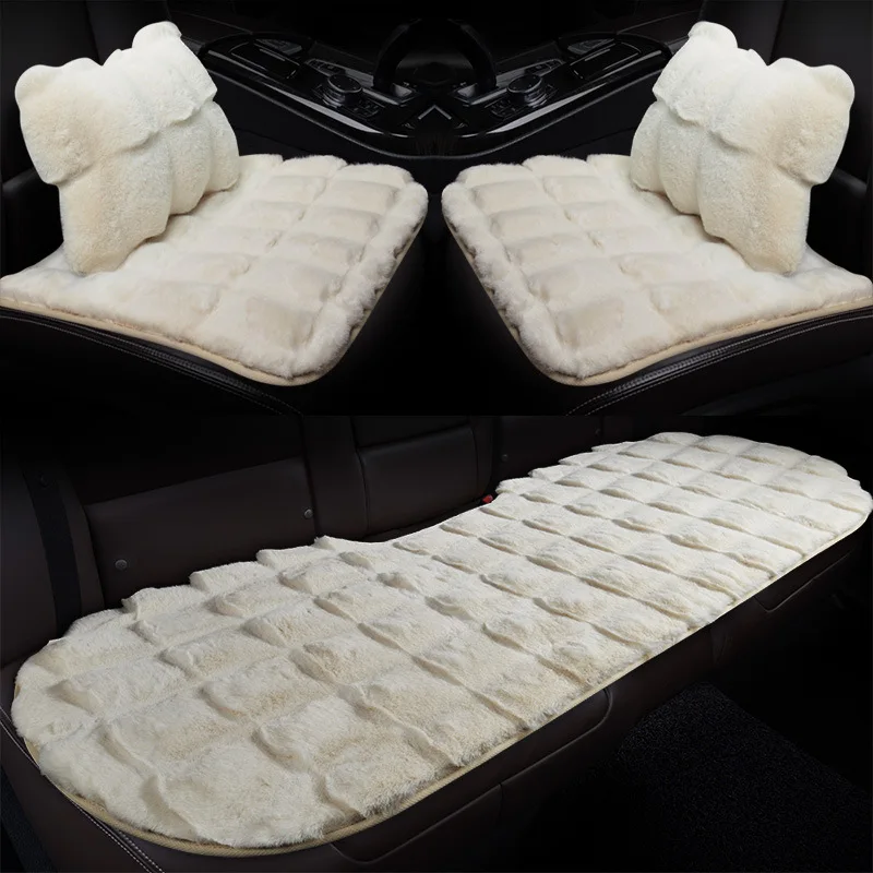 Winter Car Seat Cushion General Plush Style Simple Tie-free Seat Cushion Hair Is Delicate and Firm Without Hair Loss Seat Cover