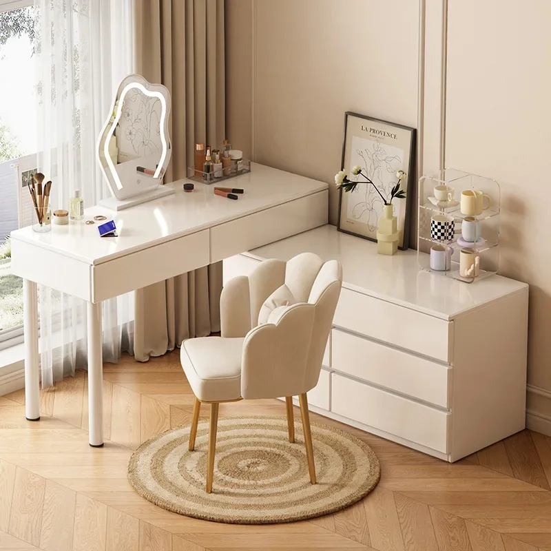 Factory Bedroom Modern Chest Integrated Dresser Small Apartment Multi-functional Retractable Storage Makeup Table view 2