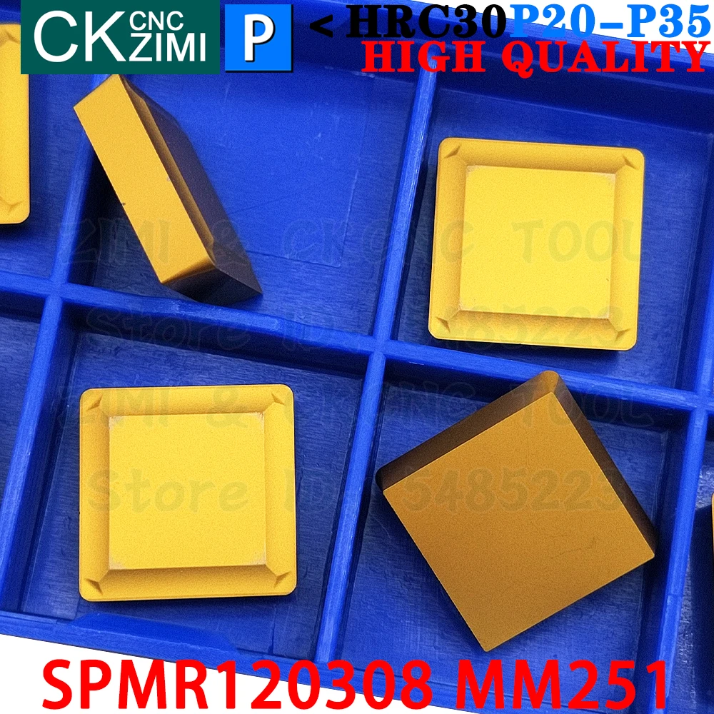 SPMR120308 MM251 SPMR 120308 MM251 Твердосплавные вставки Инструменты для фрезерных пластин SPMR1203 SPMR 1203 SEKN 1203 SEKR Токарный станок с ЧПУ Индексируемый Торцевое фрезерование Токарные режущие инструменты