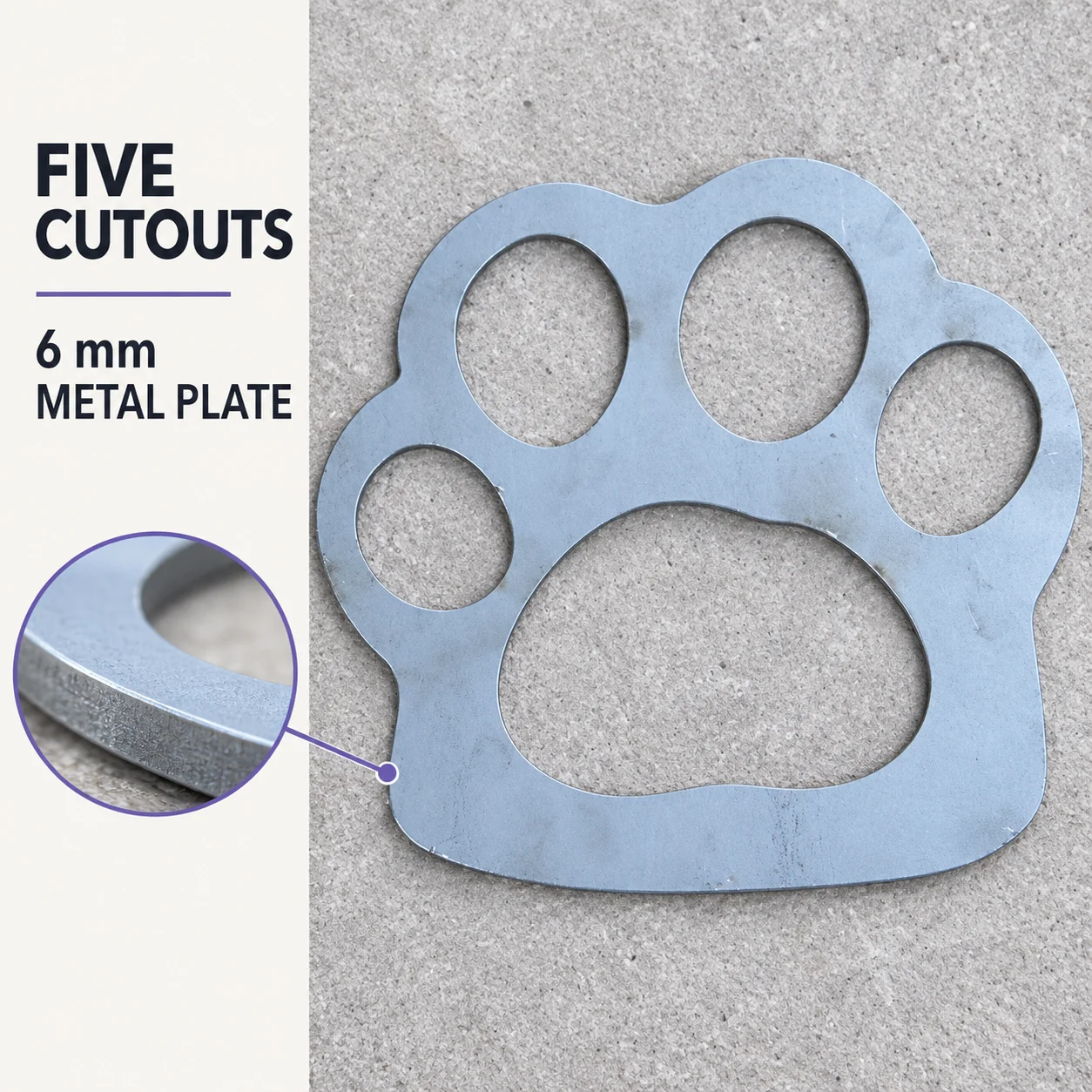 Concrete Molds Cat Paw Stamp 25x23cm, Reusable Iron Cement Imprint Mold for Garden