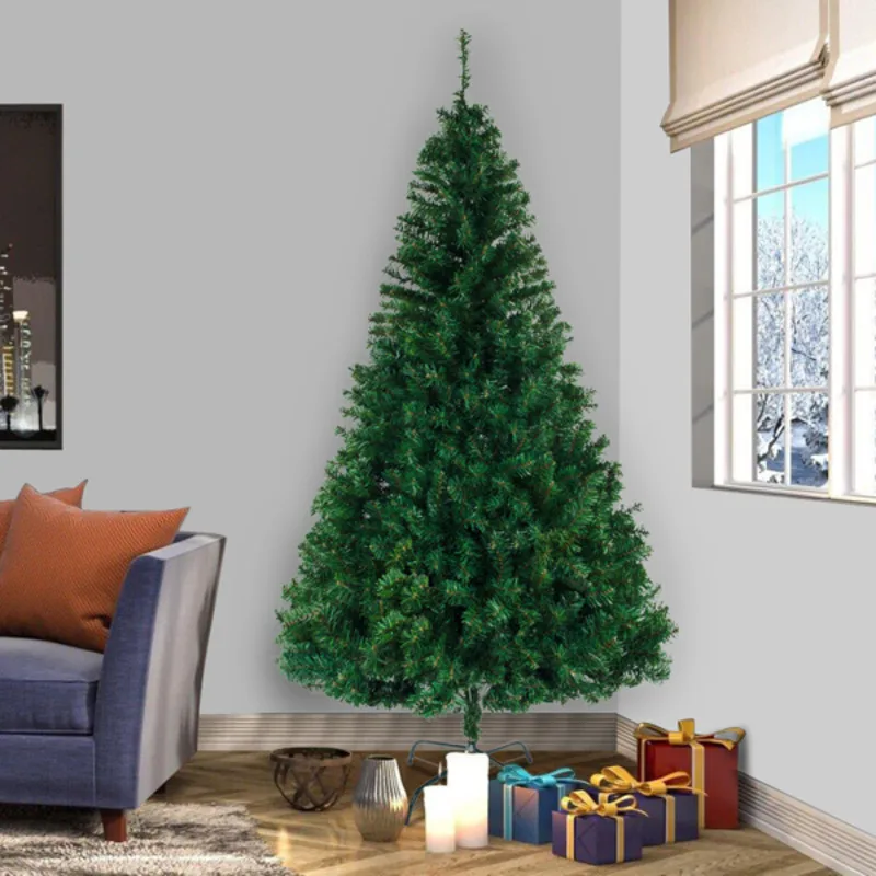 Árbol de Navidad decorado con material de PVC de 8 pies y 1138 rama, gran durabilidad, mano de obra fina, verde
