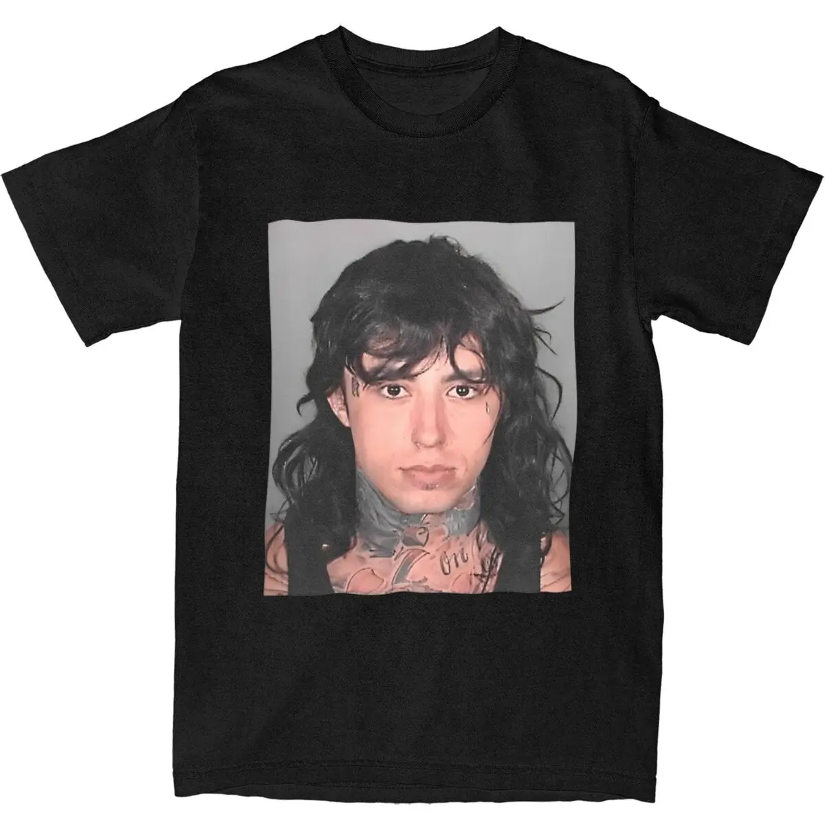 Men's RONNIE RADKE T-Shirts Metal Rock Music Pure Cotton Tops Basic Short-Sleeved T-Shirt Round Neck Hip Hop Pattern Tee Shirt