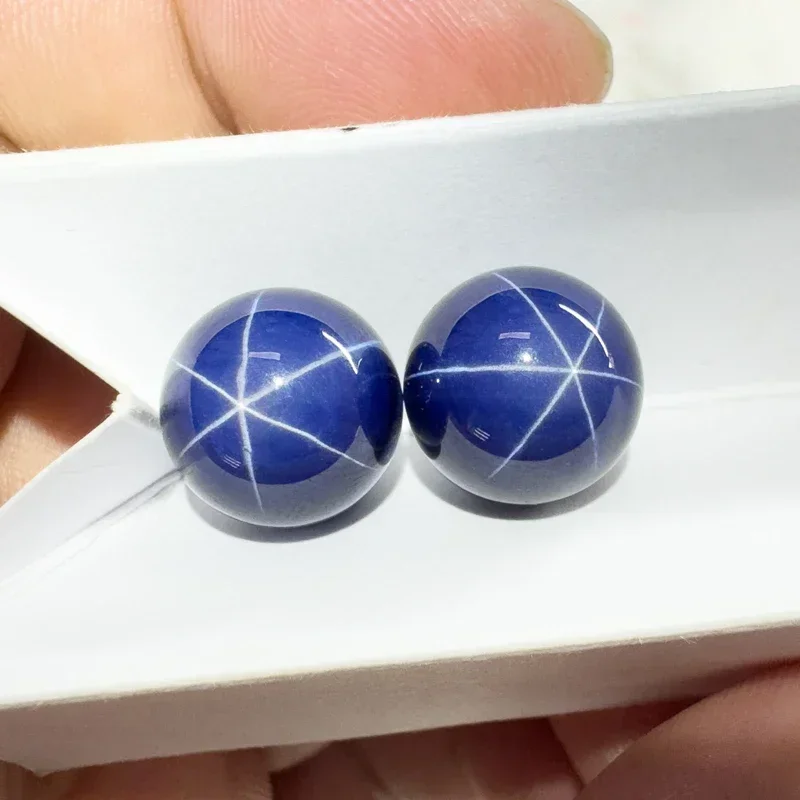 Corindo luz das estrelas pedra redonda bola forma corte suave cabochão pedras preciosas grânulo para diy jóias fazendo material