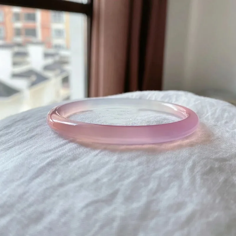 Ice Kind Gradual Change Pink Chalcedony Bracelet Women's