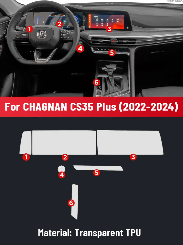 Auto Central Control Screen TPU Navigation Anti Scratch interior Protection Film GPS Navigation For CHANGAN CS35 PLUS 2022-2024