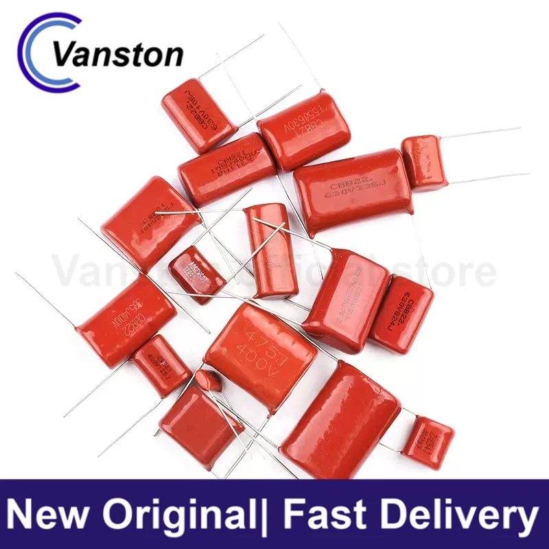 

10pcs CBB Capacitor 100V 63v 250v 400V 630V 104J 0.1uf 100nF 105J 2.2UF 105 684 824 125 155 205 225 475J Inline Metallized Film