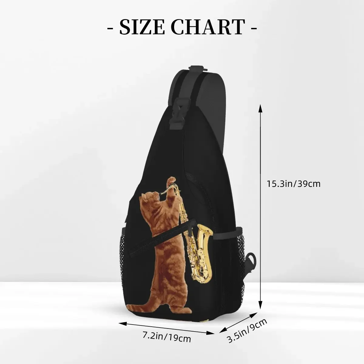 Saxophone Player - Music Art Girls Y2k Graphic Sling Backpack Sling Bag Chest Bag Daypack Men Crossbody Backpack Shoulder Bag